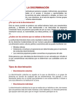 La Discriminación, El Conflicto y La Tolerancia.