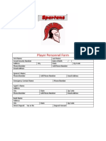 Player Personnel Form