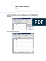 Lesson 1: Entering Text and Numbers: The Microsoft Excel Window