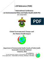 Term of Reference (TOR) : The 2 International Conference On Environmental Risks and Public Health (ICER-PH)