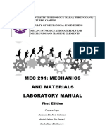 MEC291 Mechanics and Materials Laboratory Manual