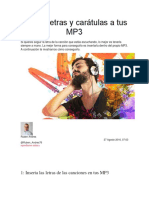 Inserta Letras y Carátulas A Tus MP3