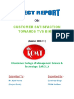 Customer Satisfaction Towards Tvs Bikes: Khandelwal College of Management Science & Technology, BAREILLY