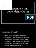 Independent and Dependent Clauses