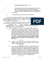 (IRR) RA 10963 Withholding Income Tax Provisions of TRAIN Act Amending RR No 2-98