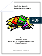 Comprehension Activity Nonfiction Reading and Writing Analysis