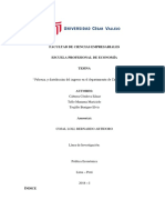 Pobreza y Desigualdad de Ingresos en El Departamento de Cajamarca, 2018