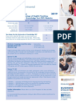 Language and Methodology of English Teaching Flyer 2017