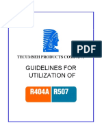 Tecumseh Guidelines For Utilization of R404A and R507