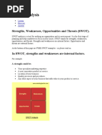 SWOT Analysis: Strengths, Weaknesses, Opportunities and Threats (SWOT)