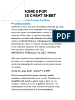 Electronics For Dummies Cheat Sheet