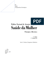 Política Nacional de Atenção Integral À Saude Da Mulher Principios e Diretrizes