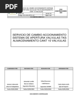 Pets - Servicio de Cambio Accionamiento Sistema de Apertura Valvulas Tks Almacenamiento, Cant 10 Valvulas