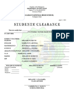 Students' Clearance: Manggahan National High School