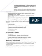 Describir La Importancia de Realizar El Análisis y La Descripción de Cargos en Una Organización Como Parte Fundamental de La Labor Que Debe Ejecutar El Área de Talento Humano