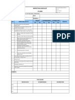 Inspection Checklist: Project R-Con Ta-2015 at QP Refinery, Mesaieed Tag # Date