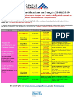 Calendrier Delf Dalf TCF 2018-2019 09 2018