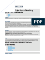 Introduction To Audit: Purpose & Objectives of Auditing Financial Statements