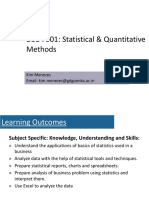 DSC 7001: Statistical & Quantitative Methods: Kim Menezes Email: Kim - Menezes@gdgoenka - Ac.in