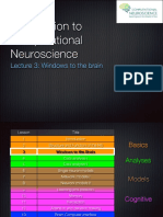 Introduction To Computational Neuroscience: Lecture 3: Windows To The Brain