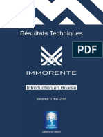 Résultats Techniques IPO Immorente Invest