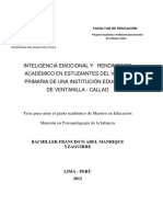 Inteligencia Emocional y Rendimiento Académico en Estudiantes 