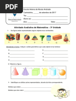 Atividade Avaliativa de Matemática 3 Unidade