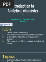 Introduction To Analytical Chemistry: Rosemarie Ann Cuevas, R.CH., M.Sc. Instructor