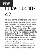 Luke 10:38-42: at The Home of Martha and Mary