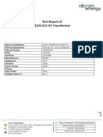 Test Report of 33-0.415 KV Transformer