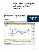 3.6.1.2 Packet Tracer - Configure AAA Authentication On Cisco Routers Answers