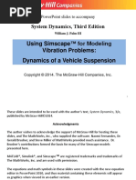 Using Simscape ™ For Modeling Vibration Problems: Dynamics of A Vehicle Suspension