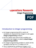 Operations Research: Integer Programming