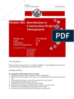 002 Training Manual Introduction To Construction Project Management