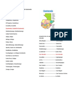 Lista Departamentos y Cabeceras de Guatemala