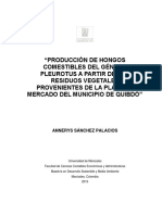 "Producción de Hongos Comestibles Del Género Pleurotus A Partir de Los Residuos Vegetales Provenientes de La Plaza de Mercado Del Municipio de Quibdó