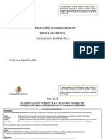 Planificación Matemática 1°año II Semestre