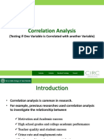 Correlation Analysis: (Testing If One Variable Is Correlated With Another Variable)