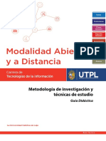 Metodología de Investigacion y Tecnicas de Estudio - Guia Didactica PDF