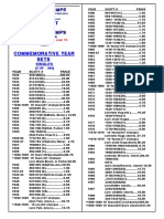 Price List Modern Stamps: Commemorative Year Sets