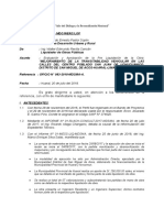 Informe N° 003-2018 Evaluación y Aprobación de la Pre Liquidación de la Obra MEJORAMIENTO DE LA TRANSITABILIDAD VEHICULAR EN LAS CALLES DEL CENTRO POBLADO SAN JUAN DE UCHUCUANICO, DISTRITO DE SAN MIGUEL DE ACOS-HUARAL-LIMA