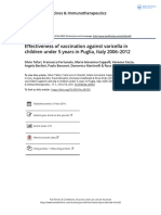 Effectiveness of Vaccination Against Varicella in Children Under 5 Years in Puglia Italy 2006 2012