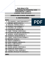 Salawag Crossing, Salawag, City of Dasmariñas, Cavite Dasmariñas Campus ACADEMIC YEAR 2018-2019