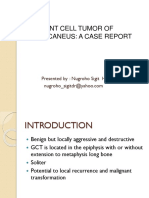 Giant Cell Tumor of The Calcaneus: A Case Report: Presented By: Nugroho Sigit H