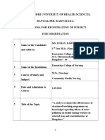 Rajiv Gandhi University of Health Sciences, Bangalore, Karnataka. Performa For Registration of Subject For Dissertation