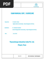 O&M Manual Sop / Guideline: Thyssenkrupp Industries India Pvt. Ltd. Pimpri, Pune