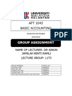 AFT 1043 Basic Accounting: Group Assignment