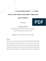 How Religious Is The Public Sphere? - A Critical Stance On The Debate About Public Religion and Post-Secularity