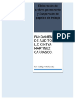 Elaboracion de Archivo Permanente y Suspencion de Papeles de Trabajo