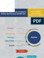 Comparative Analysis of Index of 3 Industries (Publicly Listed Companies) With DSEX Index